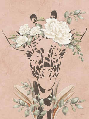Safari Giraffe Dreaming By Yass Naffas Designs Giclee Canvas