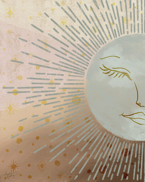 Celestial Blue Sun By Elizabeth Medley Giclee Canvas