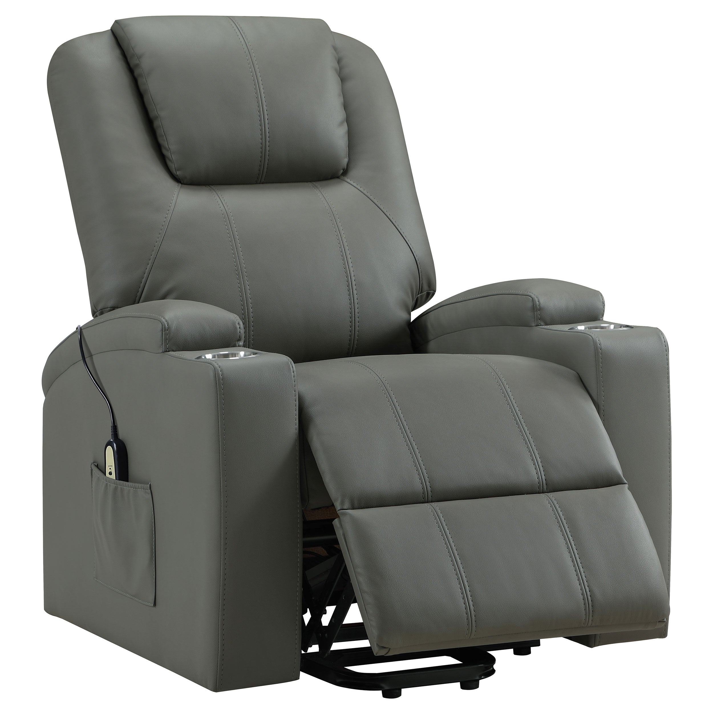 Armstrong Upholstered Power Lift Massage Recliner Ivory