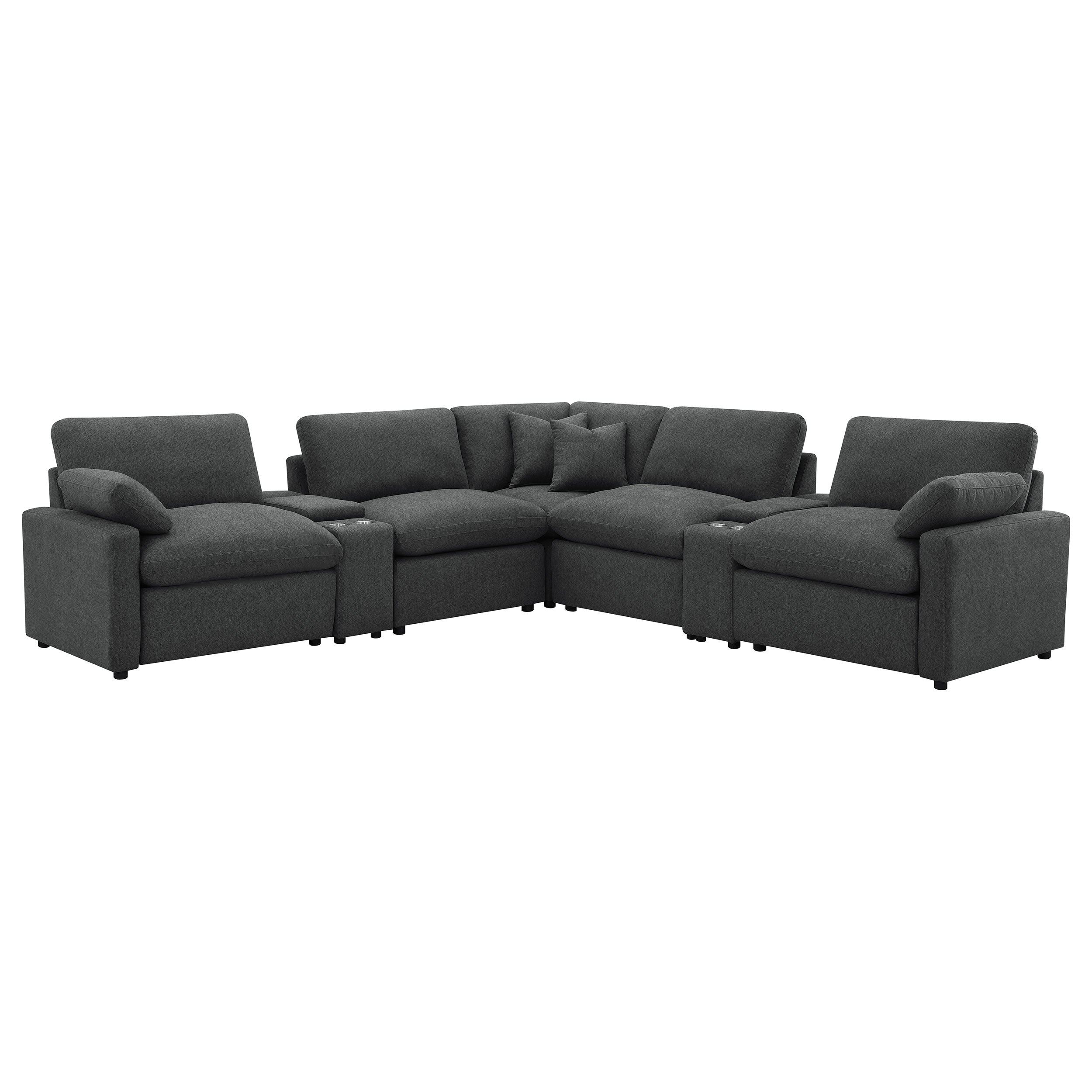 Collins Modular Power Reclining Sectional Dark Grey
