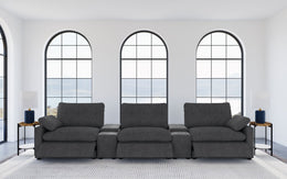 Collins Power Reclining Home Theater Seating Dark Grey