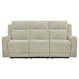 Kennett Chenille Upholstered Power Reclining Sofa Ivory