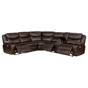 Sycamore Upholstered Power Reclining Sectional Sofa Grey