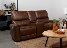 Greenfield Upholstered Power Reclining Loveseat Dove Grey