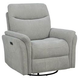 Adler Upholstered Power Swivel Glider Recliner