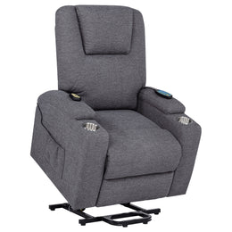 Louie Chenille Upholstered Power Lift Massage Chair
