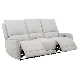 Sylmar Chenille Upholstered Power Reclining Sofa Dove Grey
