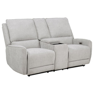 Sylmar Chenille Upholstered Power Reclining Loveseat Grey