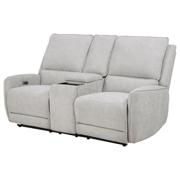 Sylmar Chenille Upholstered Power Reclining Loveseat Grey