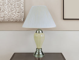 26" Porcelain Lamp, Satin Nick