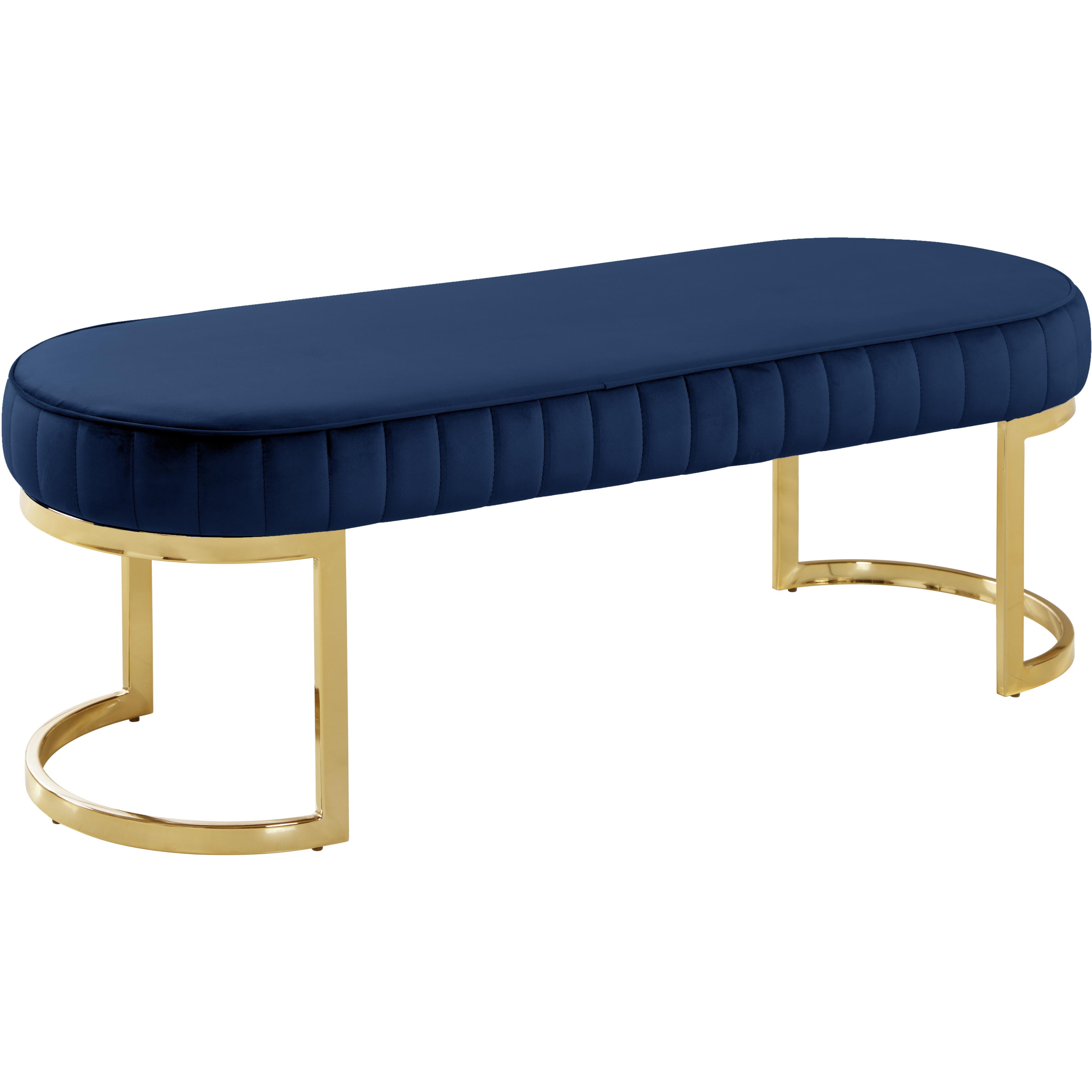 Meridian Lemar Navy Velvet Bench