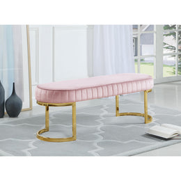Meridian Lemar Pink Velvet Bench