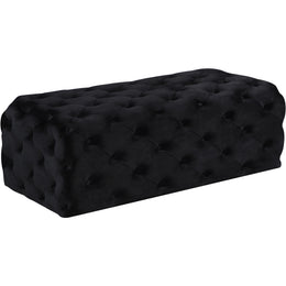 Meridian Casey Black Velvet Ottoman/Bench