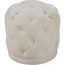 Meridian Harper Cream Velvet Ottoman/Stool