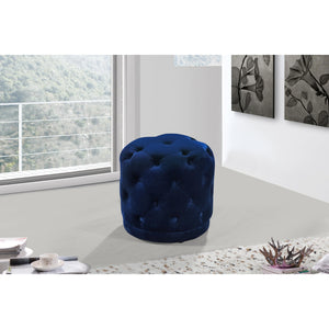 Meridian Harper Navy Velvet Ottoman/Stool