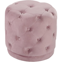 Meridian Harper Pink Velvet Ottoman/Stool