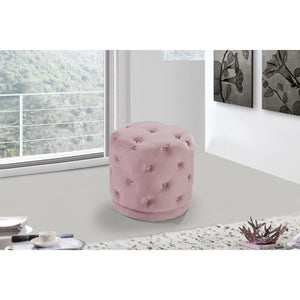 Meridian Harper Pink Velvet Ottoman/Stool