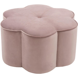 Meridian Daisy Pink Velvet Ottoman