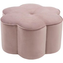 Meridian Daisy Pink Velvet Ottoman