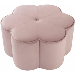 Meridian Daisy Pink Velvet Ottoman