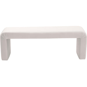 Meridian Minimalist Cream Velvet Bench