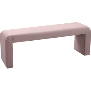 Meridian Minimalist Pink Velvet Bench