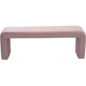 Meridian Minimalist Pink Velvet Bench