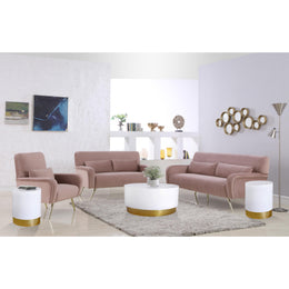 Meridian Deco White/Gold End Table