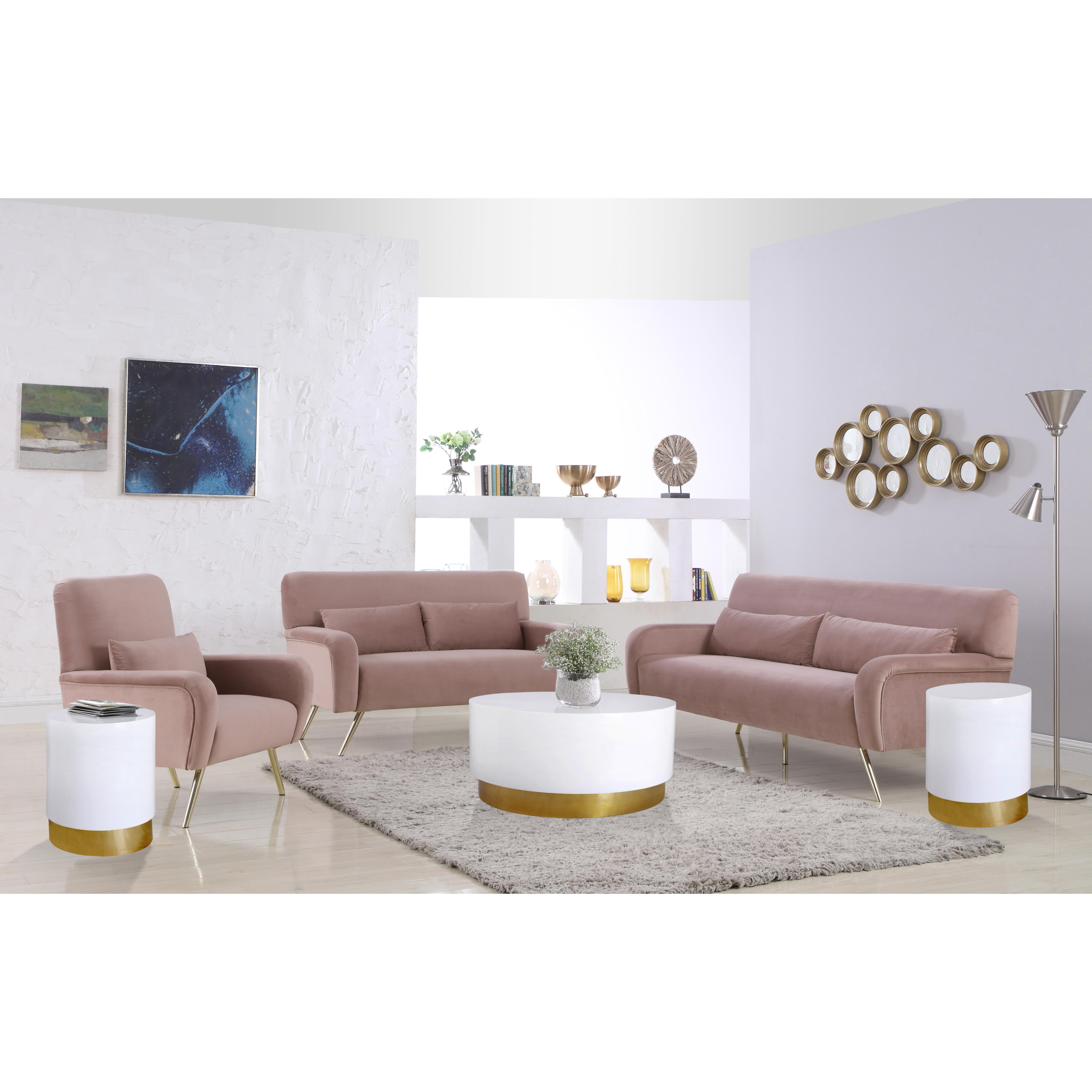Meridian Deco White/Gold End Table