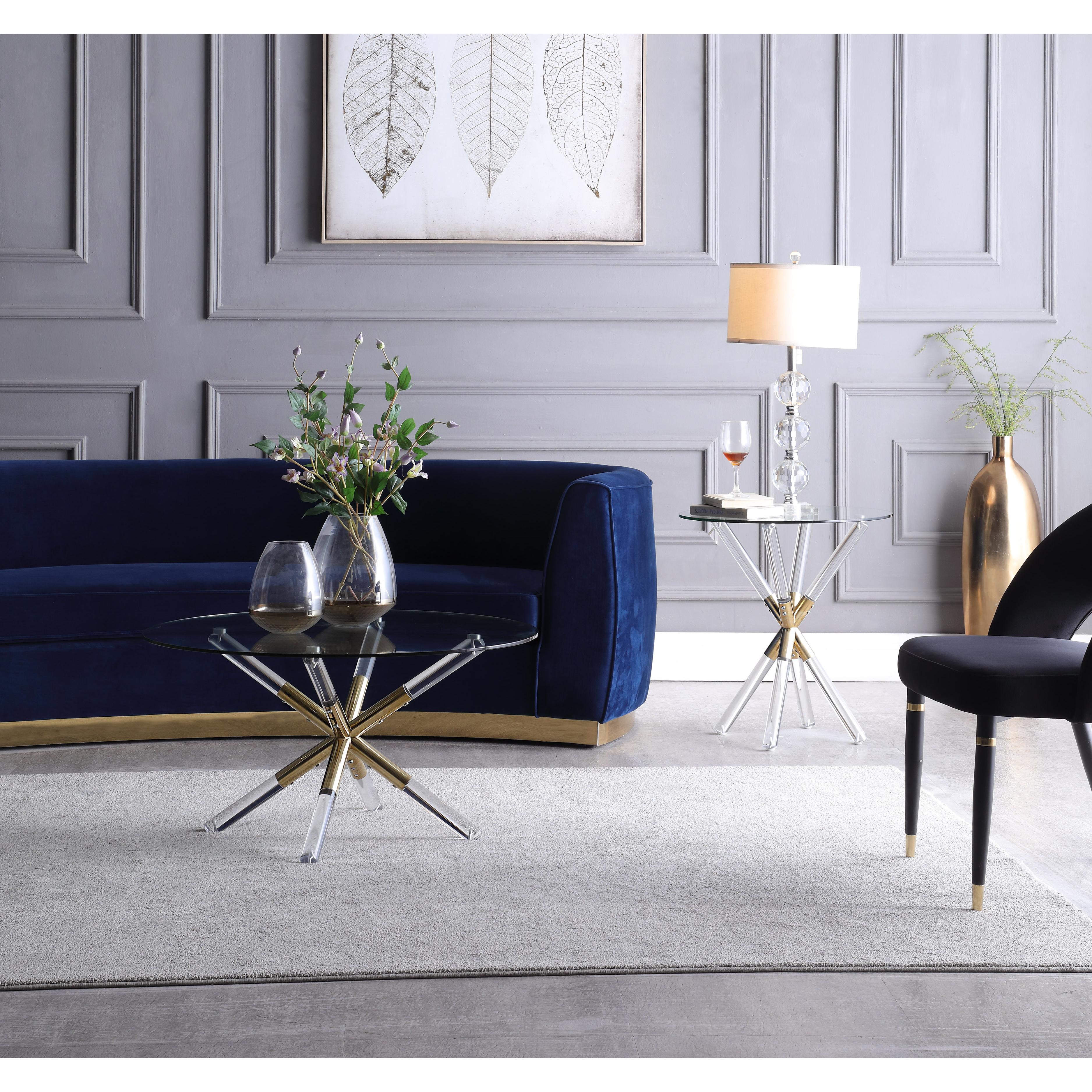Meridian Mercury Acrylic/Gold End Table