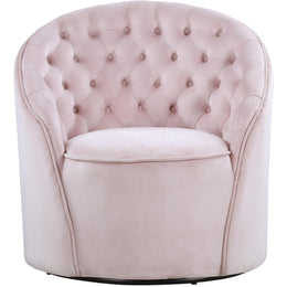 Meridian Alessio Pink Velvet Accent Chair
