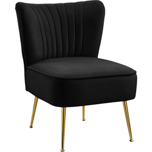 Meridian Tess Black Velvet Accent Chair