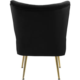 Meridian Tess Black Velvet Accent Chair
