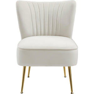 Meridian Tess Cream Velvet Accent Chair