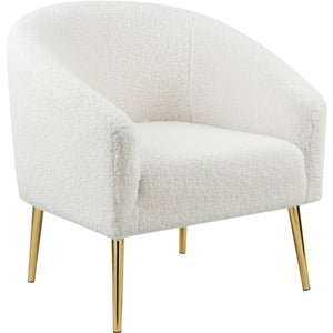 Meridian Barlow White Faux Sheepskin Fur Accent Chair