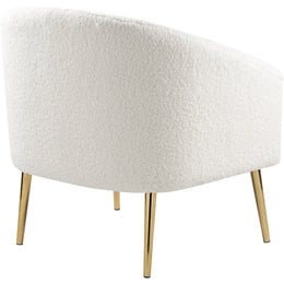 Meridian Barlow White Faux Sheepskin Fur Accent Chair
