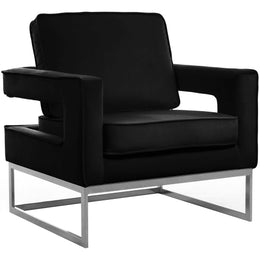Meridian Noah Black Velvet Accent Chair