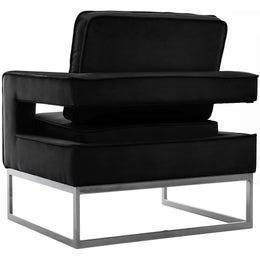 Meridian Noah Black Velvet Accent Chair