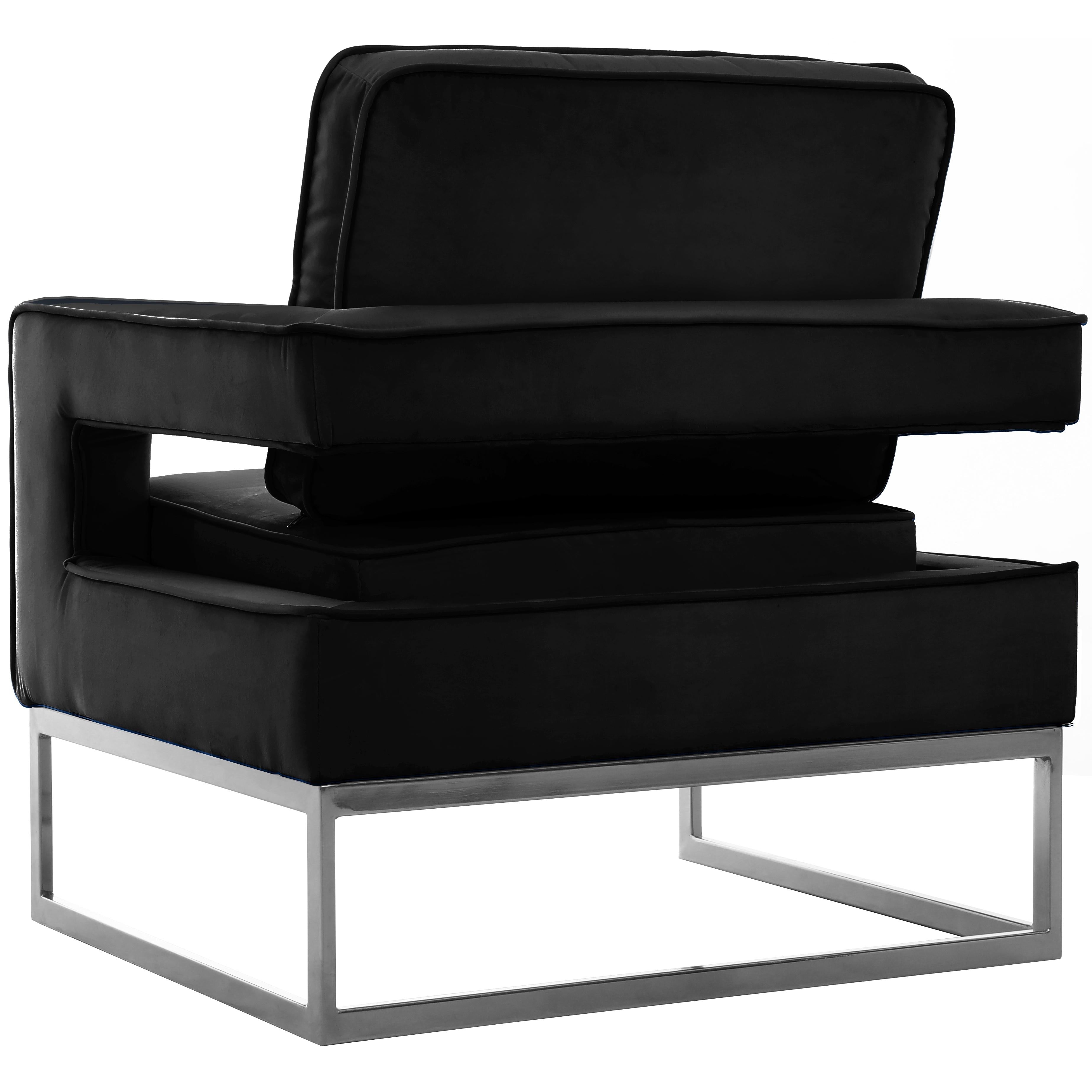 Meridian Noah Black Velvet Accent Chair