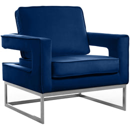 Meridian Noah Navy Velvet Accent Chair