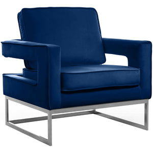 Meridian Noah Navy Velvet Accent Chair