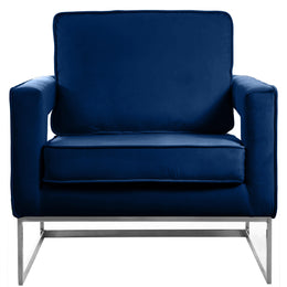 Meridian Noah Navy Velvet Accent Chair