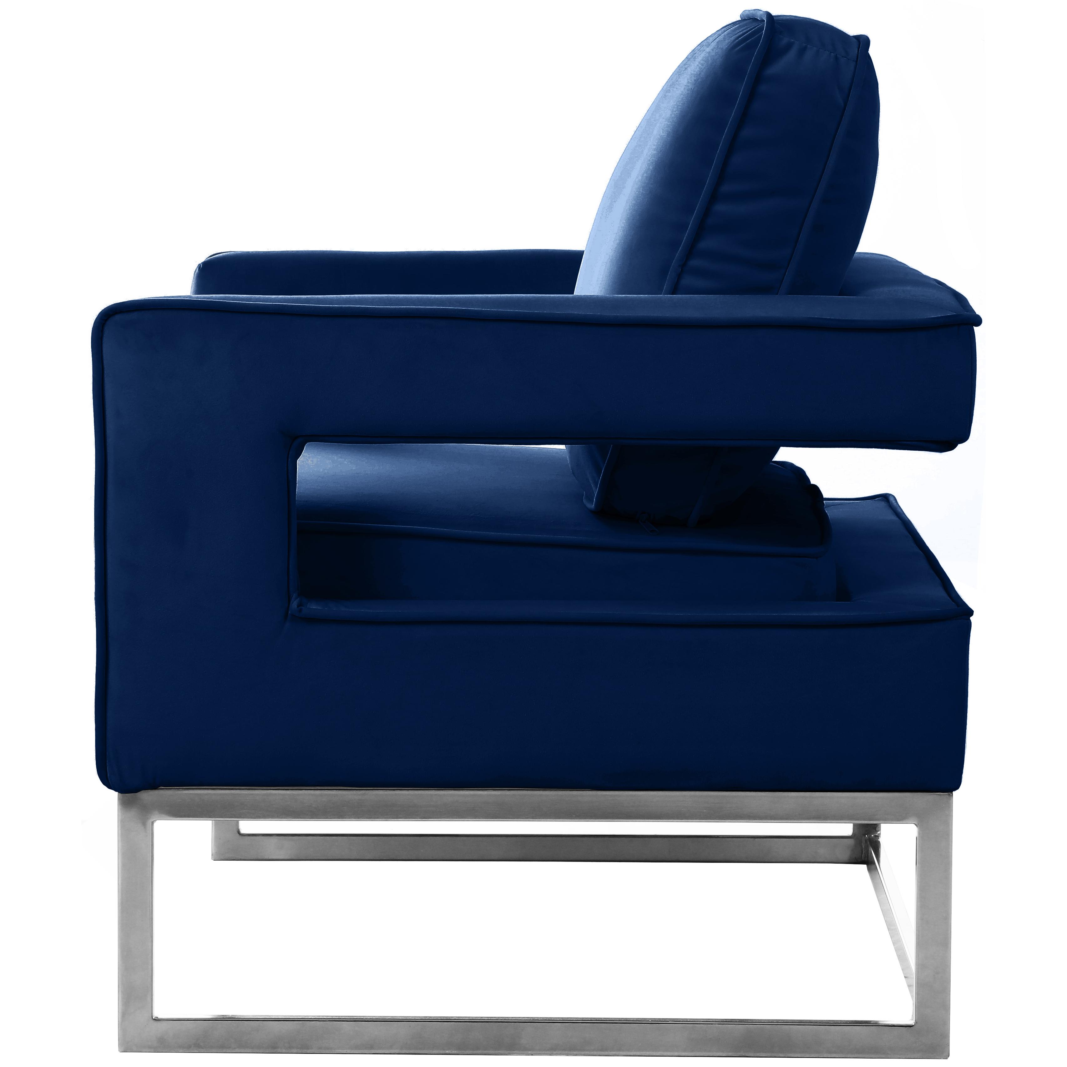 Meridian Noah Navy Velvet Accent Chair