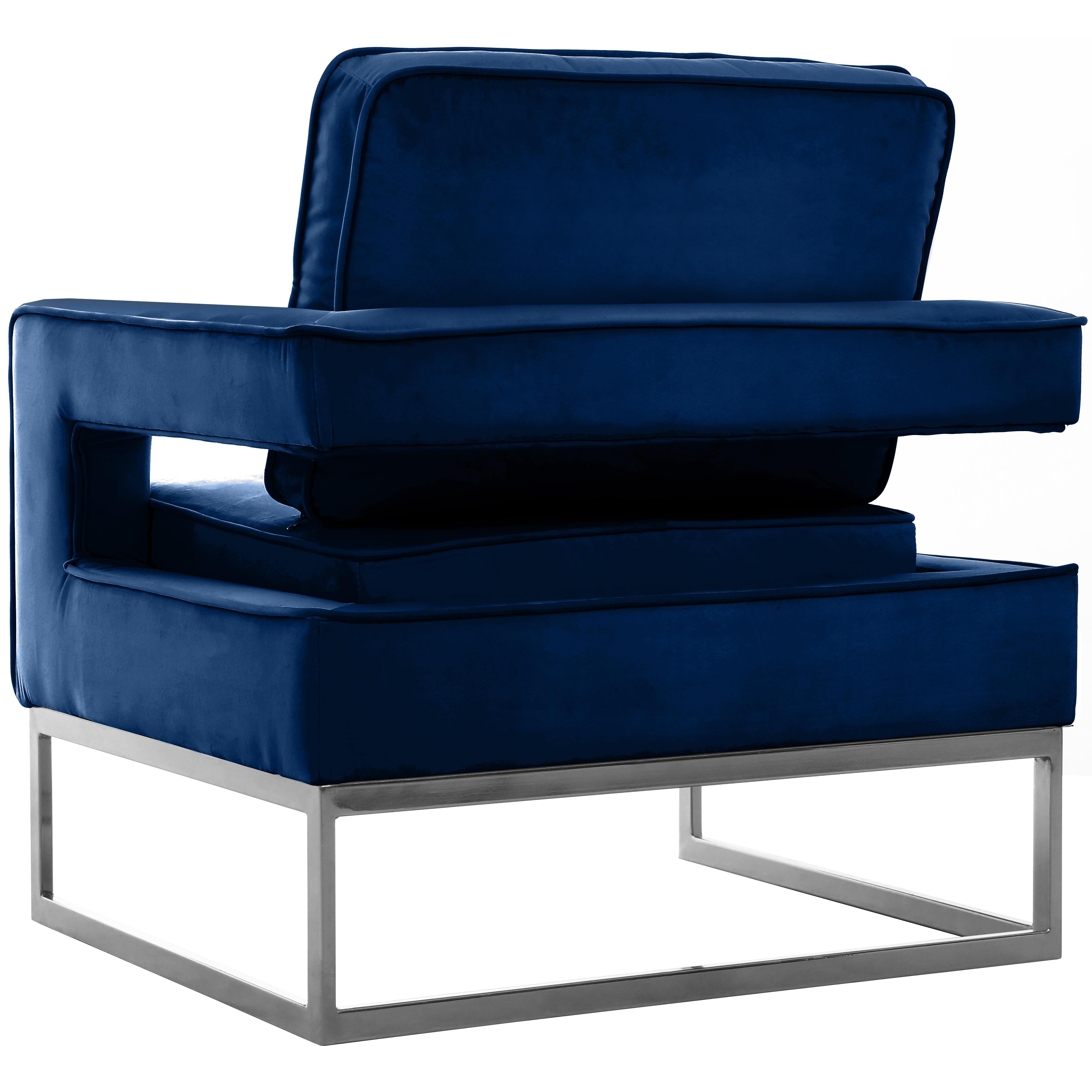 Meridian Noah Navy Velvet Accent Chair