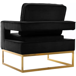 Meridian Noah Black Velvet Accent Chair