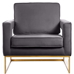 Meridian Noah Grey Velvet Accent Chair