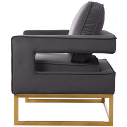 Meridian Noah Grey Velvet Accent Chair