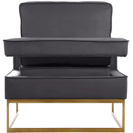 Meridian Noah Grey Velvet Accent Chair