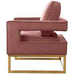 Meridian Noah Pink Velvet Accent Chair
