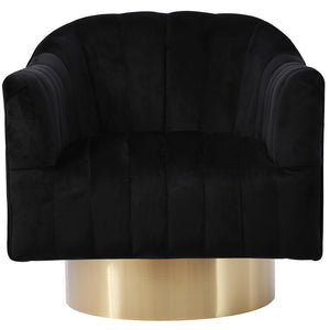 Meridian Farrah Black Velvet Accent Chair